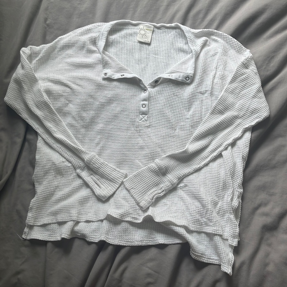 Aerie offline wow waffle henley tee shirt
